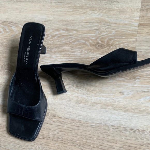 Via Spiga Black Leather Mules - Picture 4 of 4